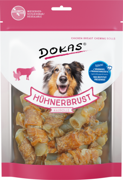 Dokas Hühnerbrust Kaurollen 250g