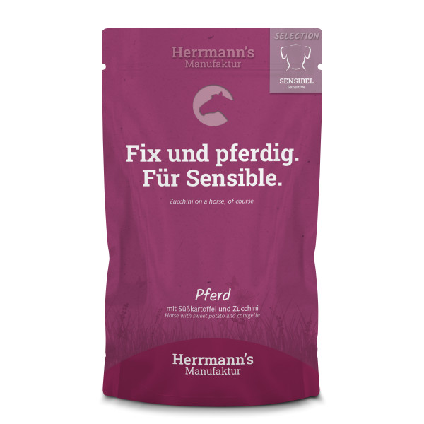 Herrmanns Pferd mit Süßkartoffel und Zucchini