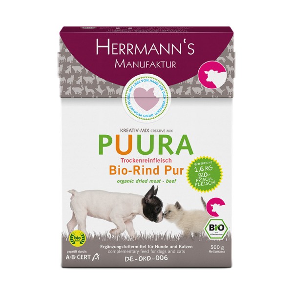 Herrmanns Puura Bio-Rind Trockenfleisch Pur