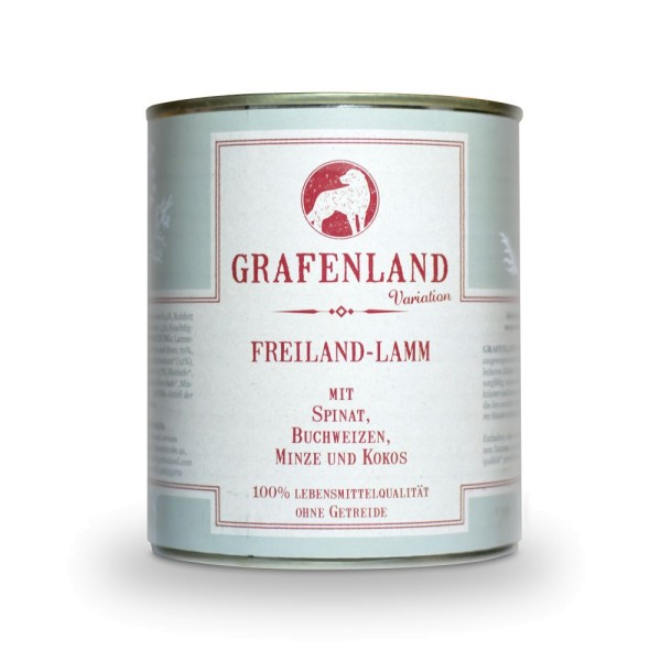 Grafenland Variation Freiland Lamm mit Spinat, Buchweizen, Minze und Kokos