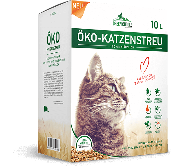 Green Cuddle Öko-Katzenstreu 10L (6,3kg Karton)