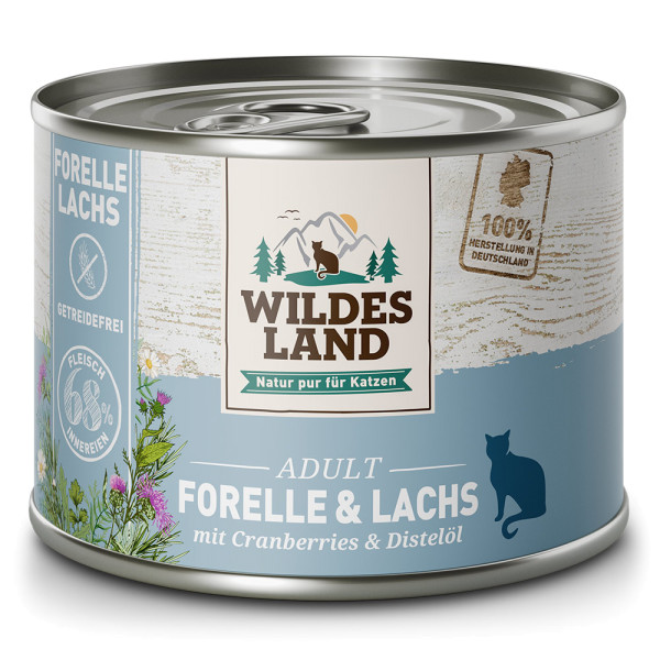 Wildes Land Classic Adult Forelle und Lachs 200g Katzenfutter