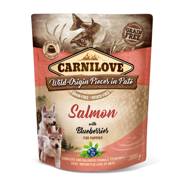 Carnilove Pate Salmon with Blueberries for Puppies 300g
