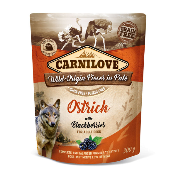 Carnilove Pate Ostrich with Blackberries 300g
