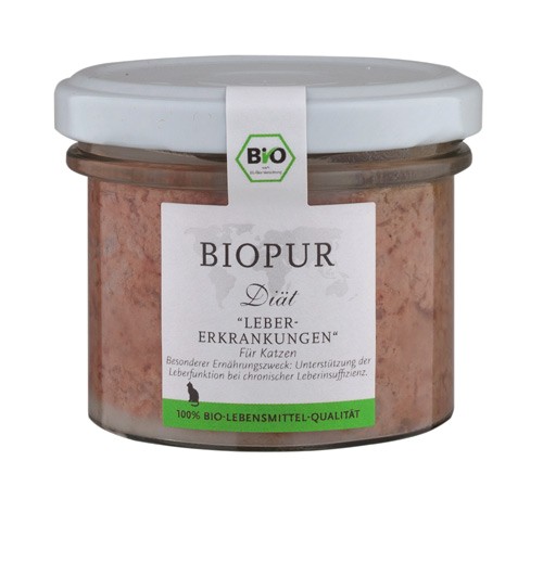 BIOPUR Katzen-Diät Leber-Erkrankungen 100g Glas
