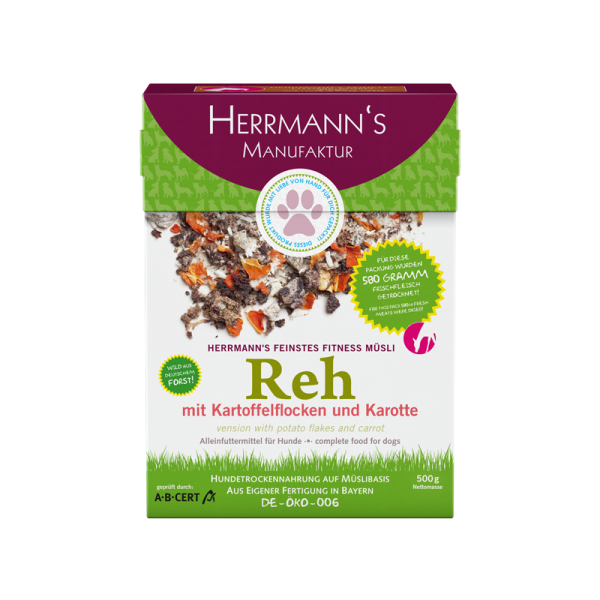 Herrmanns Fitnessmüsli Reh mit Kartoffel