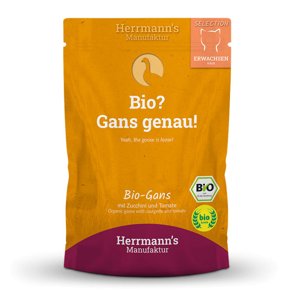 Herrmanns Katze Bio Gans mit Zucchini und Tomaten