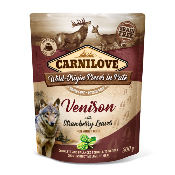 Carnilove Pate Venison with Strawberry Leaves 300g