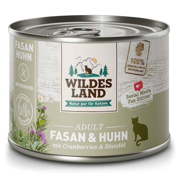 Wildes Land Classic Adult Fasan und Huhn 200g Katzenfutter