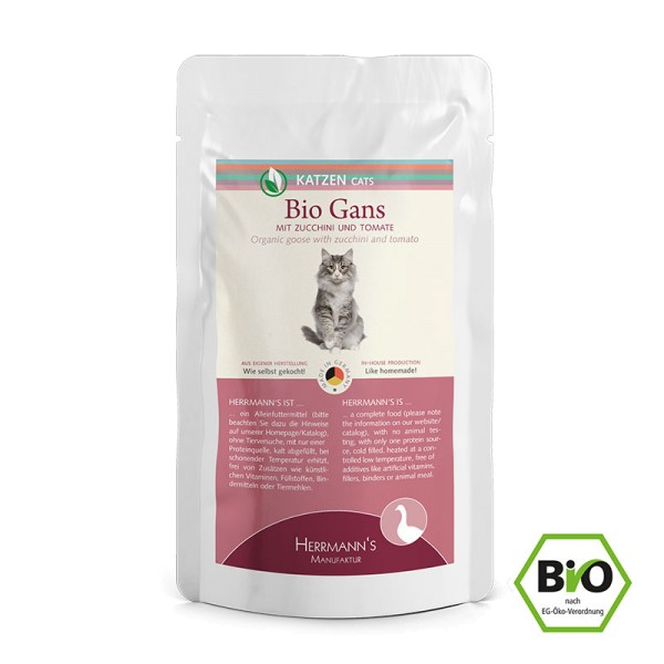 Herrmanns Katze Bio Gans mit Zucchini und Tomaten